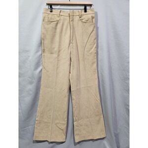 Vintage 1970s Tobias Trend 32 x 30 Tan Disco Flare Bellbottoms Textured‎